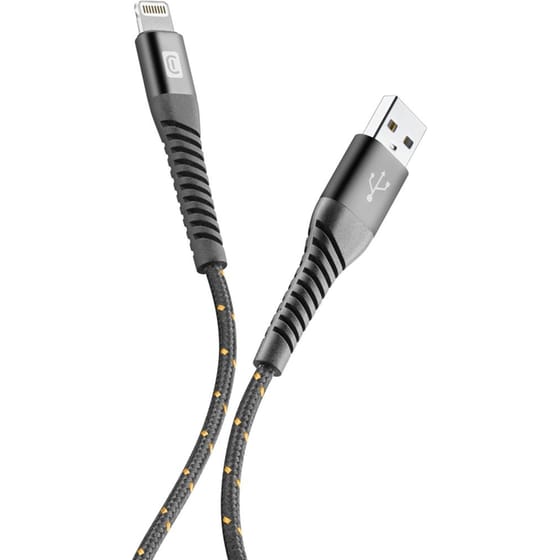 Καλώδιο δεδομένων Cellular Line Tetra Force Cable USB-A σε Lightning 1.2m - Black image 0