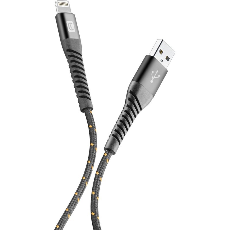 Καλώδιο δεδομένων Cellular Line Tetra Force Cable USB-A σε Lightning 1.2m - Black