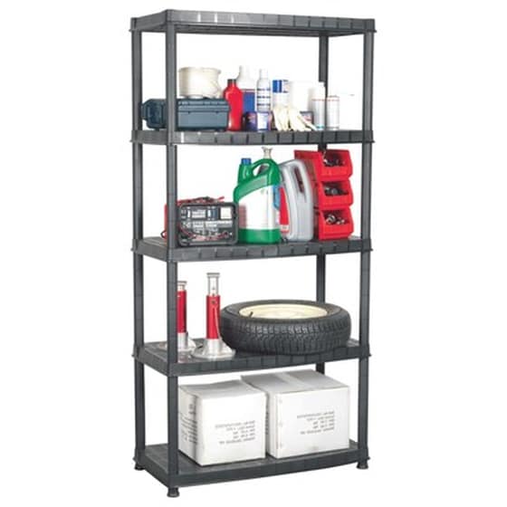Vidaxl Ραφιέρα Αποθήκευσης 5 Επιπέδων Μαύρη 91,5x45,7x185 Εκ. Πλαστική image 0