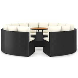 Vidaxl Σαλόνι Κήπου 9 Τεμαχίων Μαύρο Από Συνθετικό Ρατάν Με Μαξιλάρια