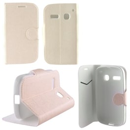 Θήκη Alcatel Pop C3 - Volte-Tel Line TPU Book Cover - Stand White