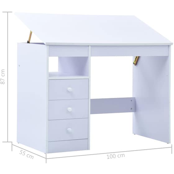 Γραφείο Σχεδίασης VidaXL από Μοριοσανίδα 100x55cm - Λευκό image 10