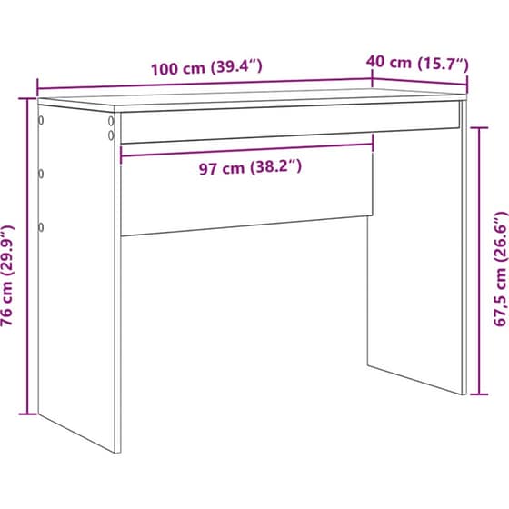 Γραφείο VidaXL 145,5x40x127 cm - Λευκό (2 τεμ.) image 13