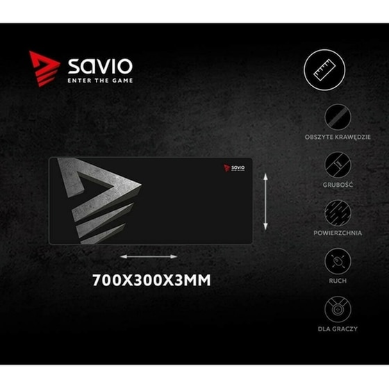 Savio Precision Control Gaming Mouse Pad XL 700 mm - Black image 9