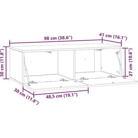 Επιτοίχιο Έπιπλο Τηλεόρασης VidaXL 98x41x30 cm image 10