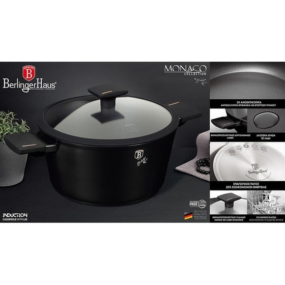 Κατσαρόλα BERLINGER HAUS BH7087N 24 cm 4.1 L Μαύρο image 3