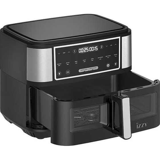 IZZY IZ-8225 με Διπλό Αποσπώμενο Κάδο 2600 W 10 L Μαύρο Φριτέζα Αέρος image 3