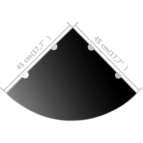 Ράφια Τοίχου VidaXL από Γυαλί 45x0.8x45 cm 2 Tμχ - Μαύρο image 5
