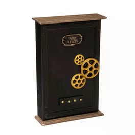 Κλειδοθήκη Τοίχου Aria Trade 9 Θέσεων Ξύλινη 25.5x7.5x38.7 cm - Μαύρη