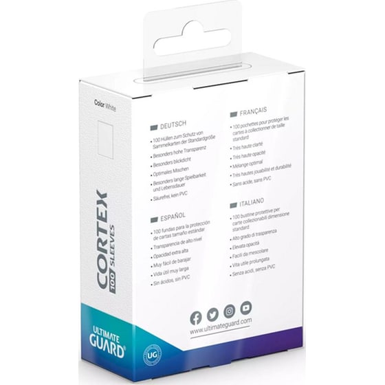 Ultimate Guard Cortex Card Sleeves Standard Size - White (100 Sleeves) image 2