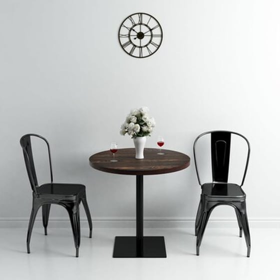 Τραπέζι Vidaxl Bistro Στρογγυλό από Mdf / Ατσάλι 80x75 cm - Σκούρο Σταχτί image 2