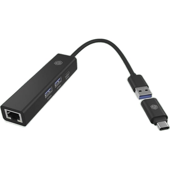 Icy Box IB-HUB1439-LAN USB Hub 3-Port συμβατό με USB-A και USB-C image 0