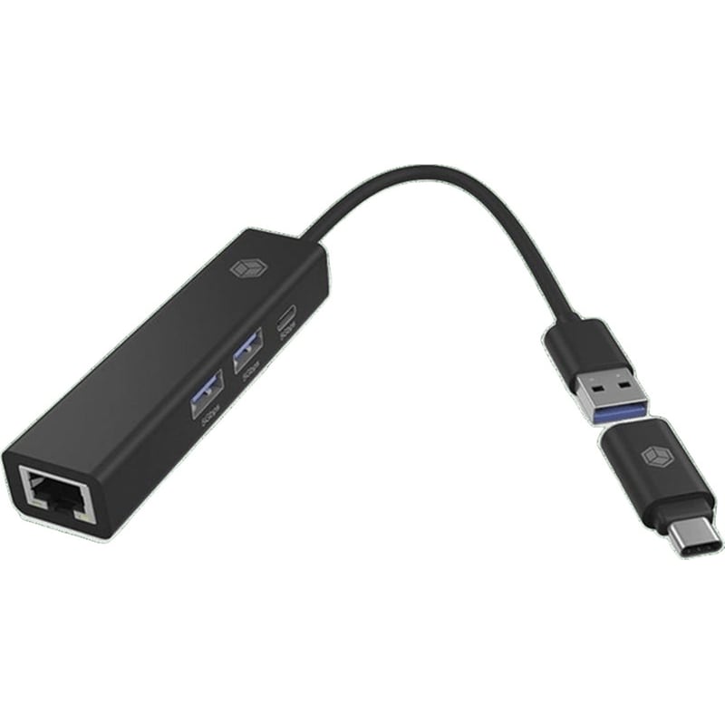 ICY BOX Icy Box IB-HUB1439-LAN USB Hub 3-Port συμβατό με USB-A και USB-C