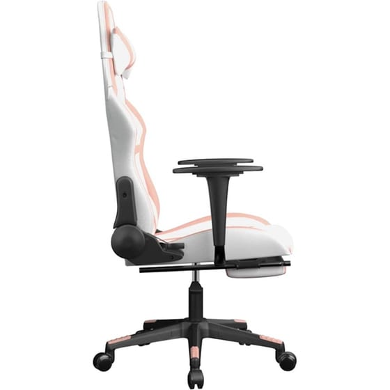 Καρέκλα Gaming VIDAXL 345442 με Υποπόδιο από Τεχνητό Δέρμα - Λευκό image 1
