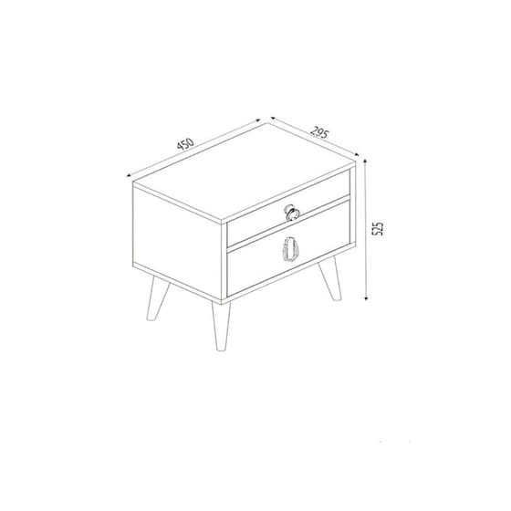 Κομοδίνο Esmarket Από Μελαμίνη 45x30x52 cm - Πολύχρωμο image 3