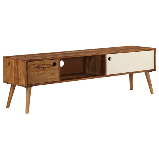 Έπιπλο Τηλεόρασης VidaXL Ξύλινο 140x30x40cm - Kαφέ/Λευκό image 0