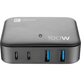 Φορτιστής Πρίζας Cellular Line Multipower Magnus 100W 2xUsb 2xUsb-C - Black