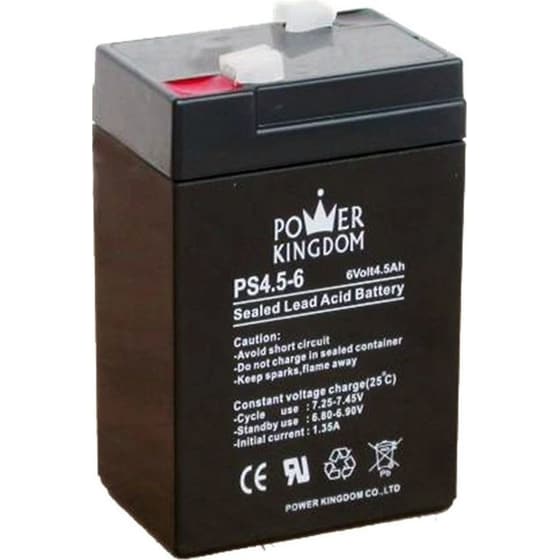 Μπαταρία Power Kingdom με Χωρητικότητα 4.5Ah και Τάση 6V PS4.5-6 Μαύρο image 0