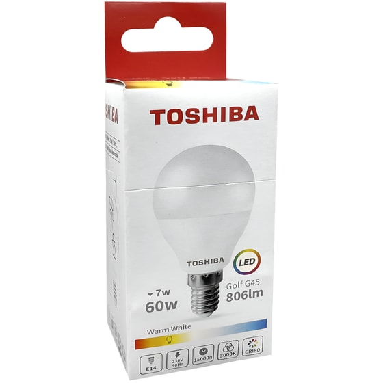Λάμπα LED Toshiba G45 E14 7W 3000K - Θερμό Λευκό image 1