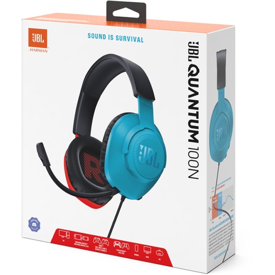 JBL Quantum 100N Gaming Ενσύρματα Ακουστικά 3.5mm - Μπλε/Κόκκινο image 8