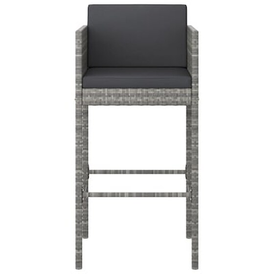 Vidaxl Σετ Επίπλων Μπαρ Κήπου 5 Τεμ. Γκρι Συνθετικό Ρατάν Με Μαξιλάρια image 4