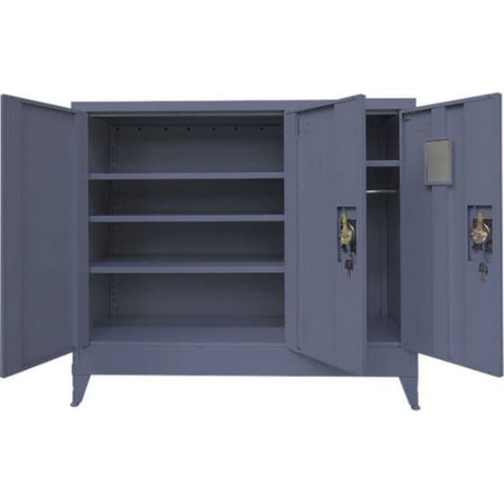 Ντουλάπα Steelen Τρίφυλλη Μεταλλική 115x45x101 cm - Ανθρακί image 1