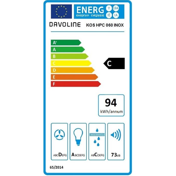 DAVOLINE KOS HPC 60 cm Inox Απορροφητήρας Καμινάδα - Τζάκι image 2