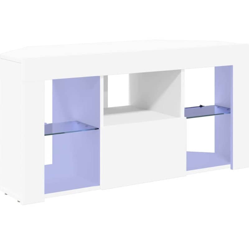 Έπιπλο Τηλεόρασης VidaXL Γωνιακό με LED 100 x 40 x 50 cm - Λευκό