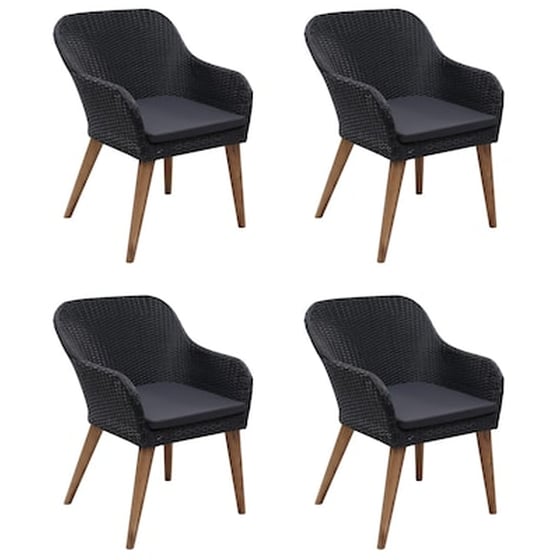 Vidaxl Σετ Τραπεζαρίας Κήπου 5 Τεμαχίων Μαύρο image 5