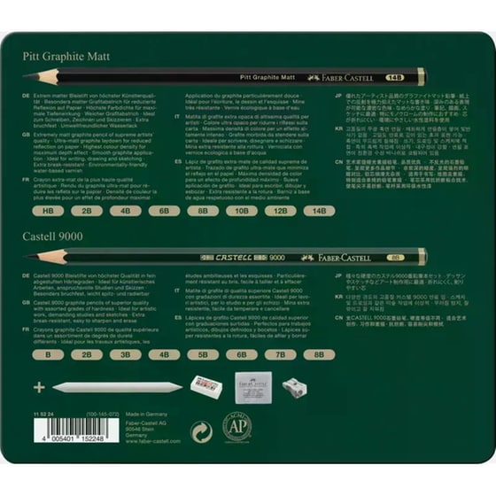 Μολύβια Σχεδίου Faber Castell 9000 & Pritt Matt (20 Τεμάχια) image 3