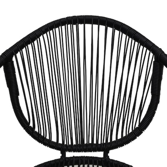 Καρέκλες Κήπου Vidaxl από Ρατάν/Pvc 2 Τεμ. 57x57.5x82cm - Μαύρες image 5
