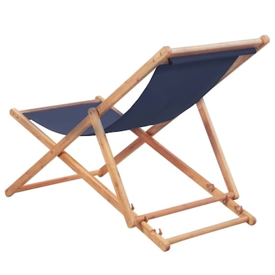 Σεζλόνγκ VidaXL Πτυσσόμενη από Ξύλο/Υφασμα 98.5x60.5x90 cm - Μπλε image 2