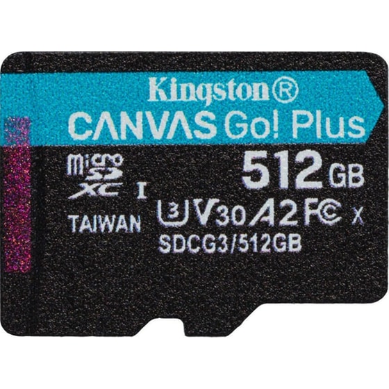 Kingston Canvas Go microSDXC 512GB Class 10 U3 UHS-I με αντάπτορα image 1