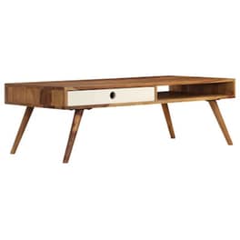 Τραπεζάκι Σαλονιού VidaXL από Μασίφ Ξύλο Sheesham 110x50x35cm - Καφέ