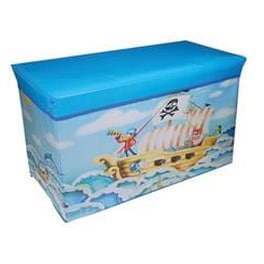 Κουτί Αποθήκευσης - Σκαμπώ Next "Pirates Ship" από Ύφασμα Υ35x60x30 cm -Γαλάζιο
