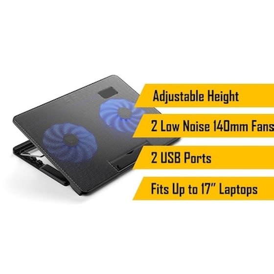 Βάση Ψύξης Για Laptop Με 2 Aνεμιστήρες Και 2 Θύρες Usb Cooling Pad Cr-n99 image 1