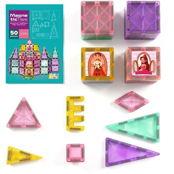 Μαγνητικά Τουβλάκια Happihobbi Princess (50 Τεμάχια) image 2