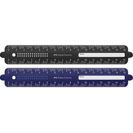 Χάρακας Faber-Castell Dots Breakresistant Μαύρο/Μπλε 15 cm (1 Τεμάχιο)