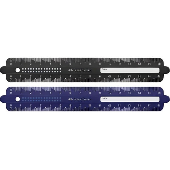 Χάρακας Faber-Castell Dots Breakresistant Μαύρο/Μπλε 15 cm (1 Τεμάχιο) image 0