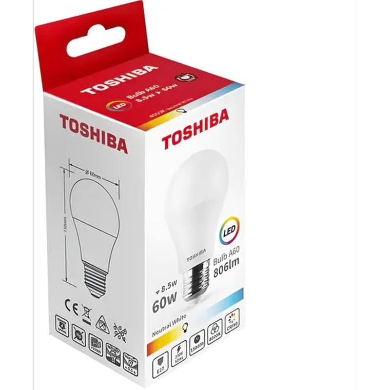 Λάμπα LED Toshiba A60 E27 11W 4000K - Φυσικό Λευκό