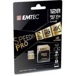 Κάρτα Μνήμης Emtec Speedin Pro MicroSDXC UHS-I U3 A1 V30 Cl10 128GB + SD Adapter