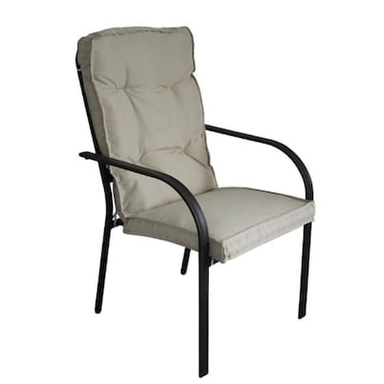 Πολυθρονα Μεταλλικη Ανθρακι Με Μαξιλαρι Μπεζ image 0