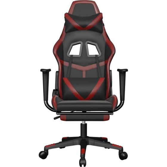 Καρέκλα Gaming VIDAXL 3143683 με Υποπόδιο από Τεχνητό Δέρμα - Μαύρο image 1