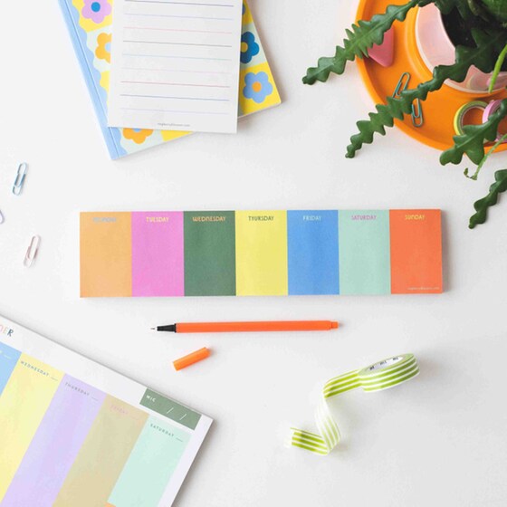 Σημειωματάριο Εβδομαδιαίο 12 Εποχές Rainbow Keyboard Jot Pad image 3