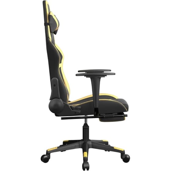 Καρέκλα Gaming VIDAXL 345436 με Υποπόδιο από Τεχνητό Δέρμα - Μαύρο image 2