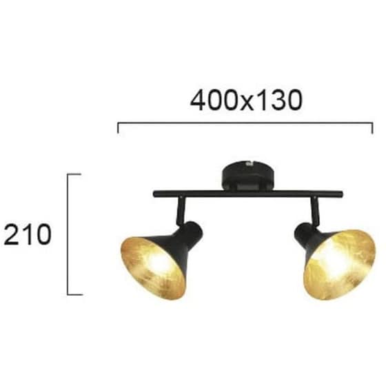 Σποτ Δίφωτο Viokef Harvey 4167100 Μεταλλικό - Μαύρο image 1