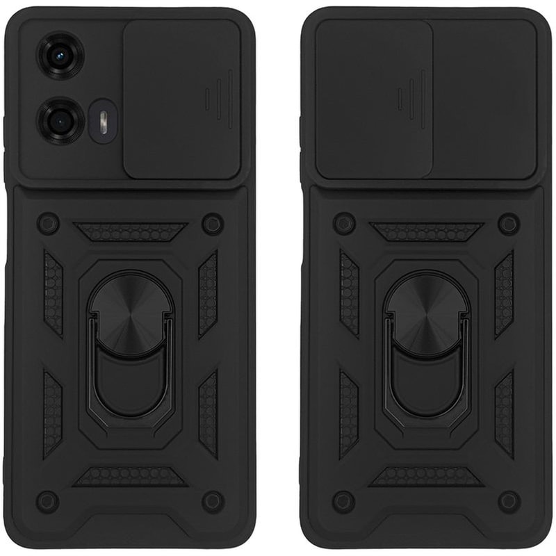 SONIQUE Θήκη Motorola Moto G04 4G/ Moto G04s 4G/ Moto G24 4G/ Moto E14 4G - Sonique Ring Armor Campro - Μαύρο