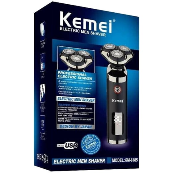 Ξυριστική Μηχανή KEMEI KM-6185 Προσώπου για Υγρό και Στεγνό Ξύρισμα Επαναφορτιζόμενη image 5