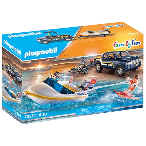 PLAYMOBIL® Family Fun Φορτηγάκι με τρέιλερ και ταχύπλοο (70534) image 0