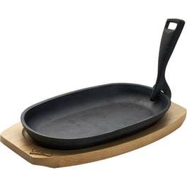 Μαντεμένια Επιφάνεια Ψησίματος Heinner με Ξύλινη Βάση 24cm - Μαύρο